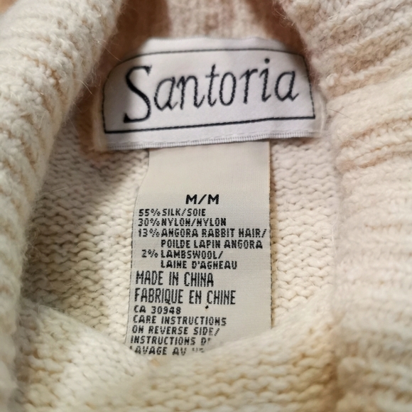 Vintage Argyle Print Silk Angora Nylon Blend Turtleneck Sweater - Picture 3 of 3